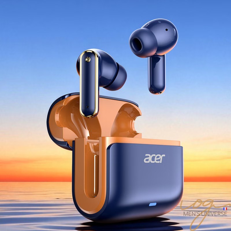 Écouteurs sport sans fil ACER intra-auriculaires avec réduction active du bruit ANC, basses profondes, autonomie longue durée