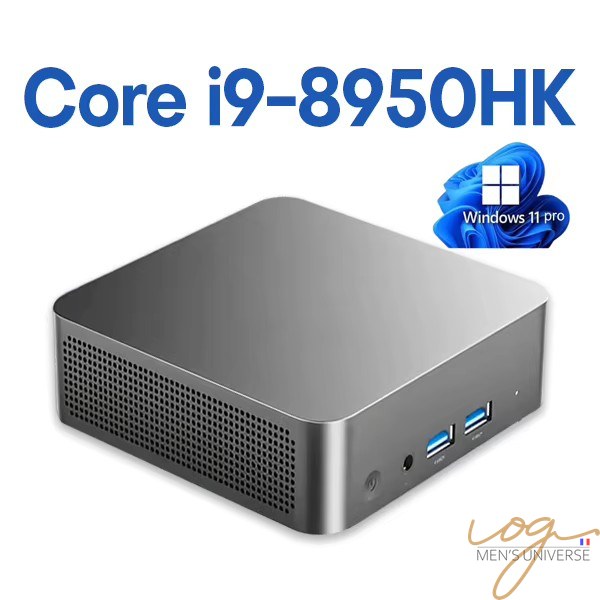 Mini PC Intel Core i9-8950HK 16 Go RAM 512 Go SSD Windows 11 Pro Wi-Fi 6 USB Ordinateur de Bureau Compact Multimédia