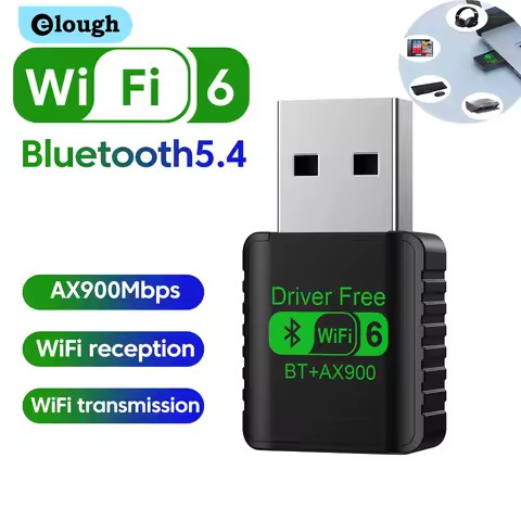 Adaptateur USB WiFi Bluetooth 5.4 Double Bande 2.4G 5GHz 900Mbps Dongle Sans Fil 2en1 pour PC Ordinateur Portable